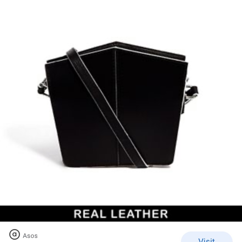 Bundle 3 for $30 asos geometric mini purse leather black white